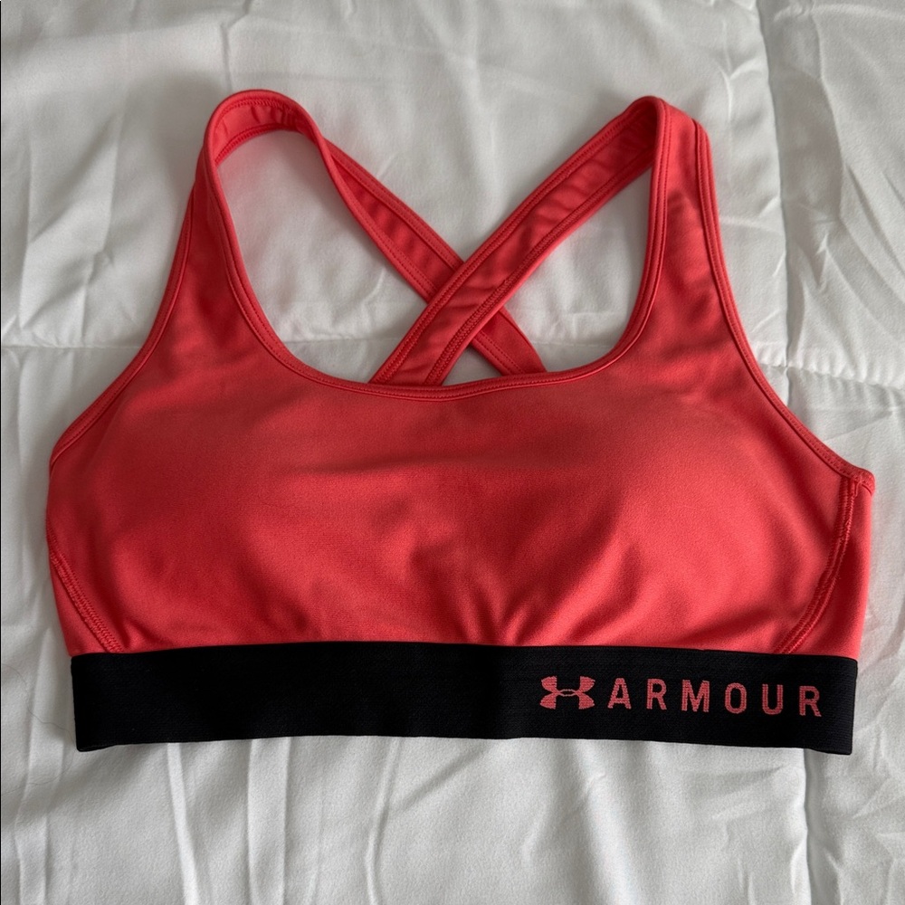 Under Armour Coral Pink Crush Crossback Sports Bra